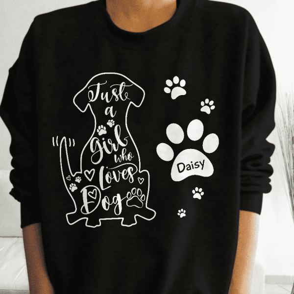 A Girl Loves Dogs Personalized T-Shirt TS-PT952