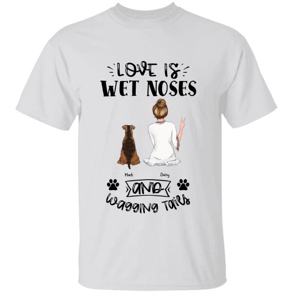 Love Is Wet Nose And Wagging Tails Personalized Dog T-shirt TS-NB947