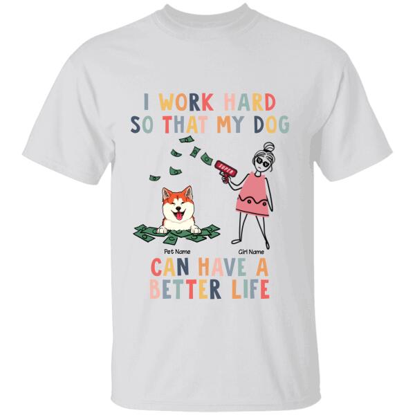 Funny Hard-working Dog Mom Personalized T-Shirt TS-PT956