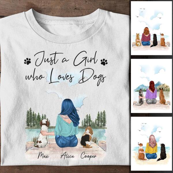 Just A Girl Who Loves Dogs On The Lake Personalized T-Shirt TS-PT950