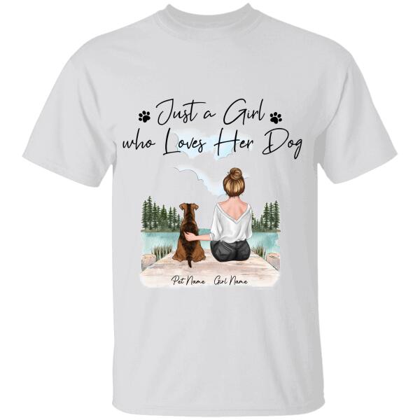 Just A Girl Who Loves Dogs On The Lake Personalized T-Shirt TS-PT950