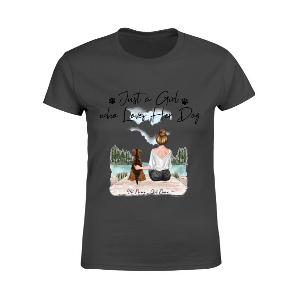 Just A Girl Who Loves Dogs On The Lake Personalized T-Shirt TS-PT950