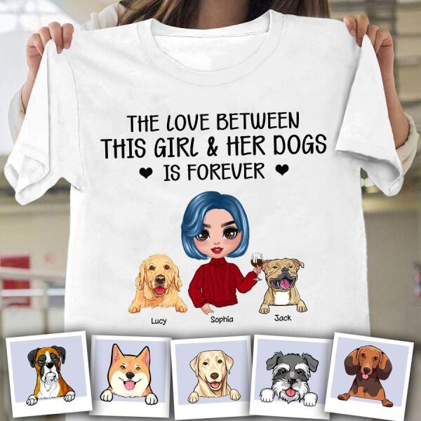 The Love Between This Girl And Her Dog Is Forever Personalized T-shirt TS-NN960