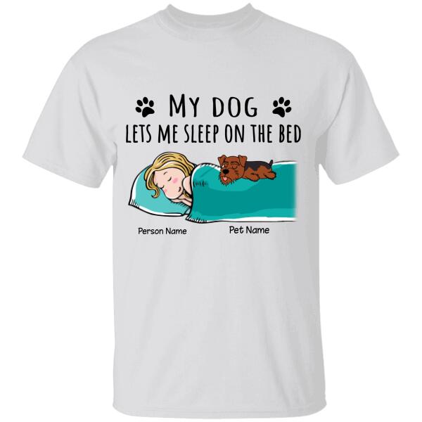 Funny My Dogs Let Me Sleep On The Bed Personalized T-Shirt TS-PT948