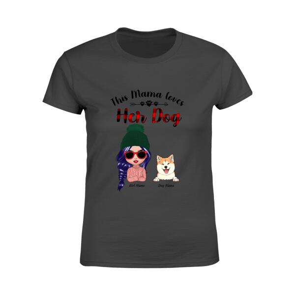 This Mama Loves Her Dog/Dogs Personalized T-shirt TS-NN881