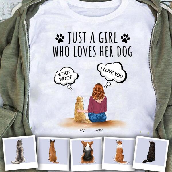 Just A Girl Who Loves Her Dog Personalized T-shirt TS-NB971