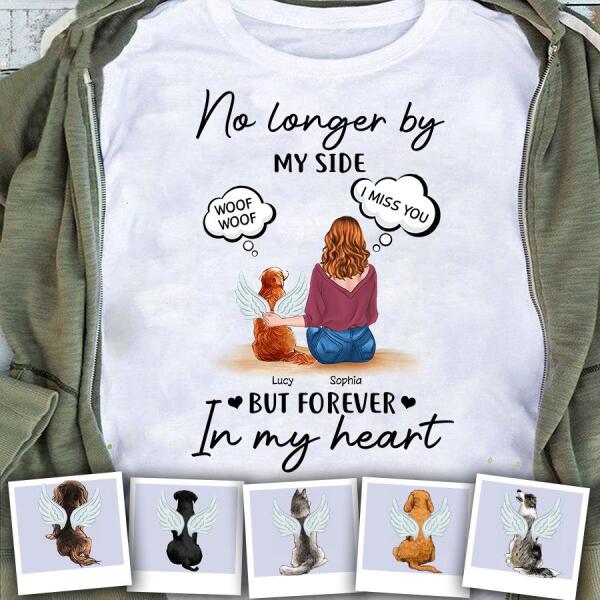 No Longer By My Side But Forever In My Heart Personalized Dog T-shirt TS-NB970