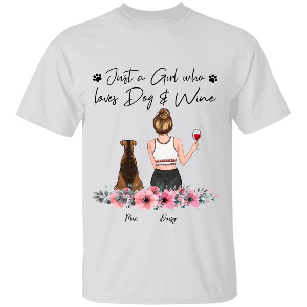 Dog Mama Loves Wine Personalized T-Shirt TS-PT981