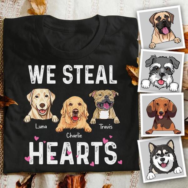 I Steal Hearts Personalized Dog T-shirt TS-NN1001