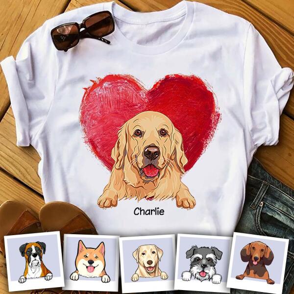 Big Heart Personalized Dog T-shirt TS-NN967