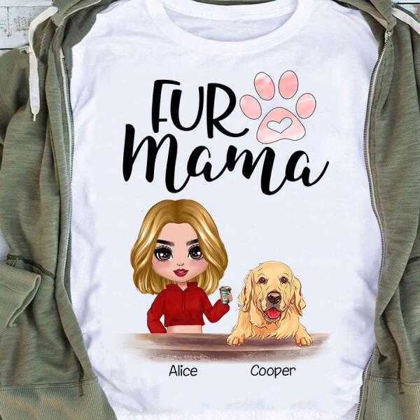 Dog Mama Doll Personalized T-Shirt TS-PT1010