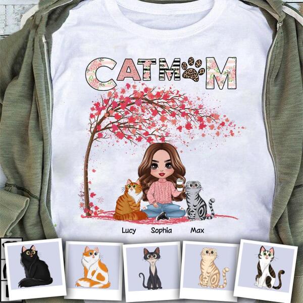 Cat Mom Personalized T-shirt TS-NB1030