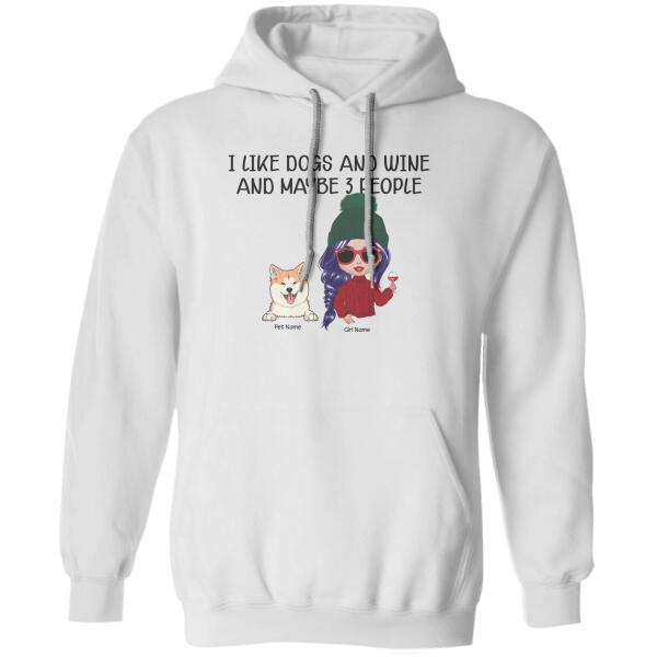 I Like Dogs And Wine Personalized Dog T-shirt TS-NN1061