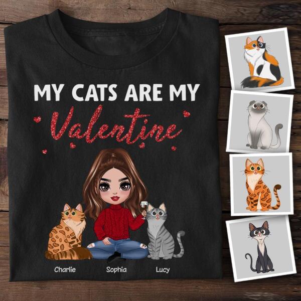 My Cats Are My Valentine Personalized T-shirt TS-NB1065