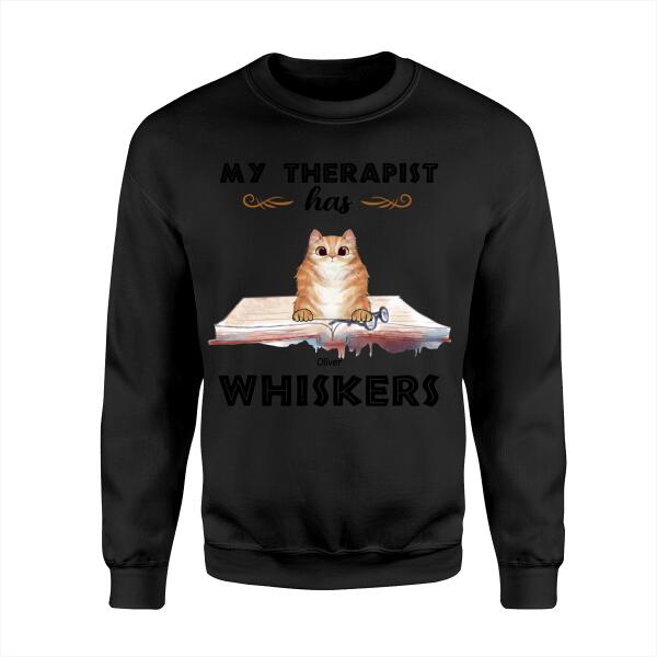 My Therapist Has Whiskers Personalized Cat T-shirt TS-NB1066