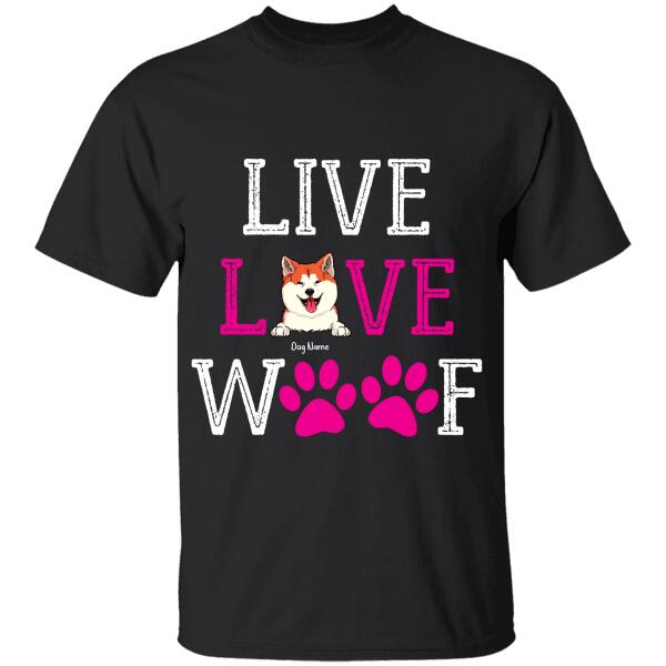 Live Love Woof Personalized Dog T-shirt TS-NN1079