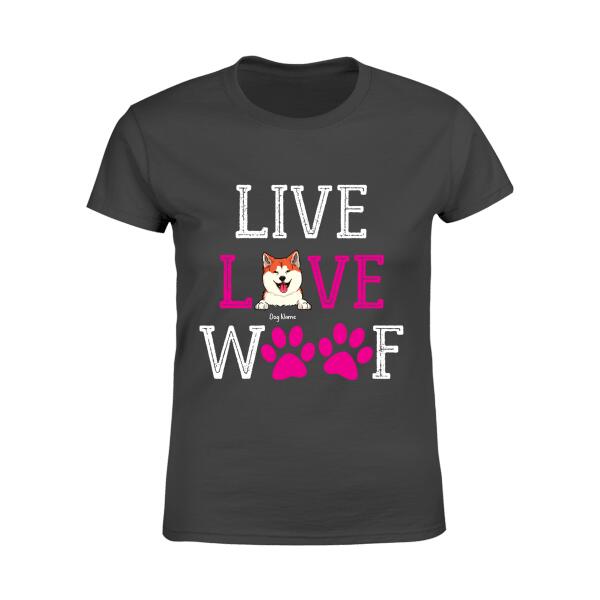 Live Love Woof Personalized Dog T-shirt TS-NN1079