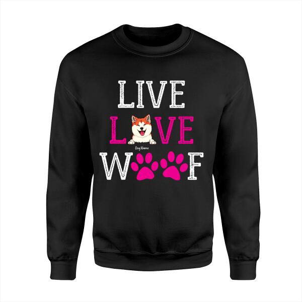 Live Love Woof Personalized Dog T-shirt TS-NN1079