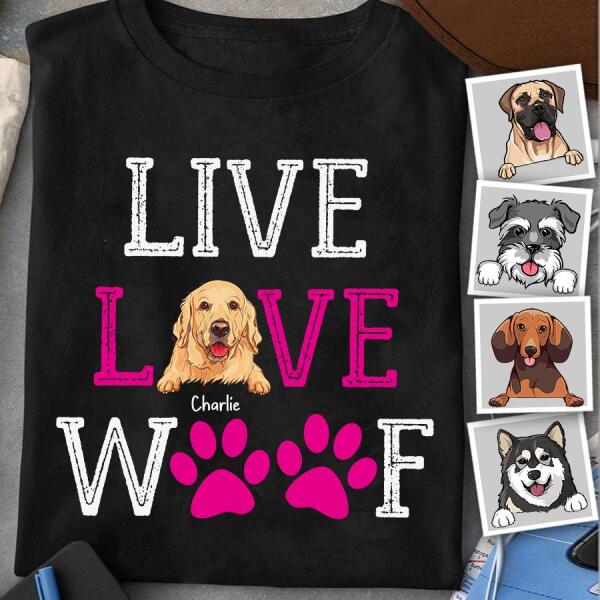 Live Love Woof Personalized Dog T-shirt TS-NN1079