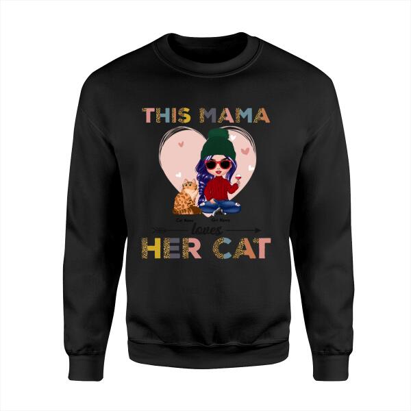 This Mama Loves Her Cat Personalized T-shirt TS-NB1077