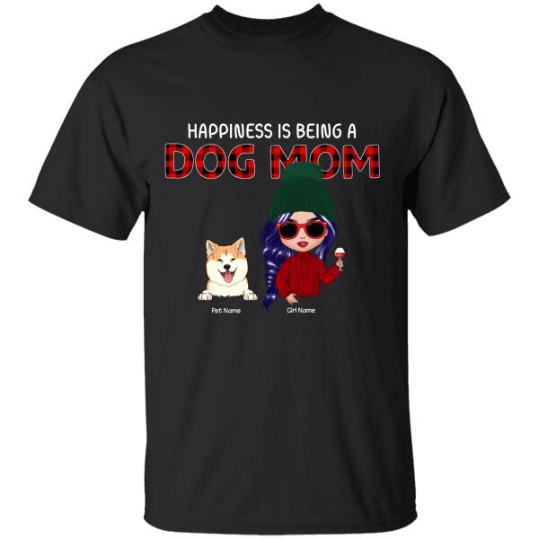 Happiness Is Being A Dog Mom Personalized Dog T-shirt TS-NN1083
