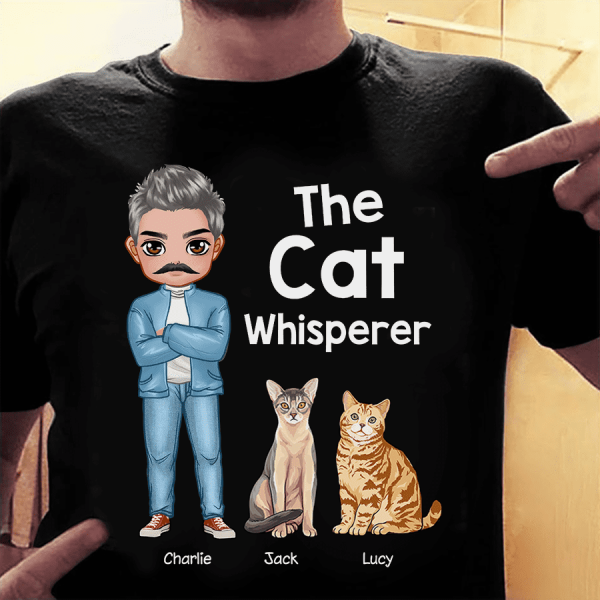 The Cat Whisperer Man Personalized T-shirt TS-NN1033