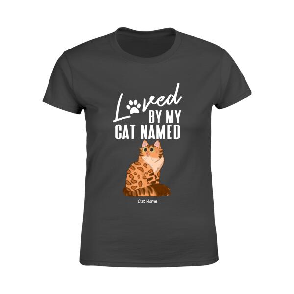 Loved By My Cats Named Personalized T-shirt TS-NB1085