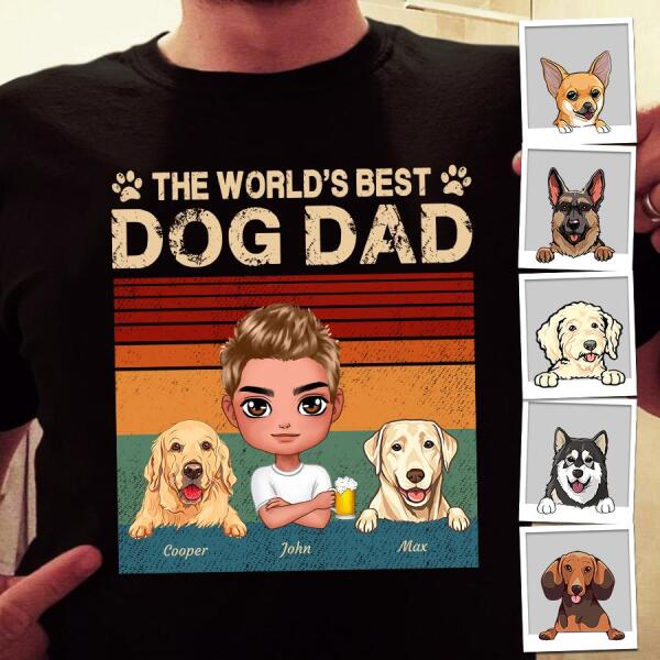 The World's Best Dog Dad Personalized T-shirt TS-NN1082