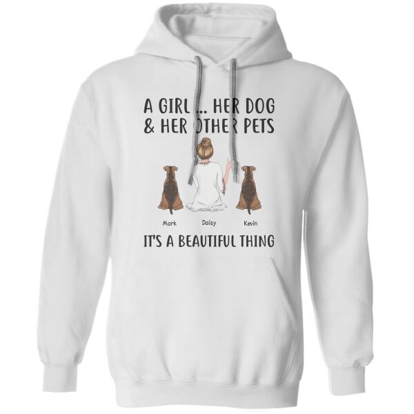 A Girl & Her Dogs Personalized T-shirt TS-NN1121