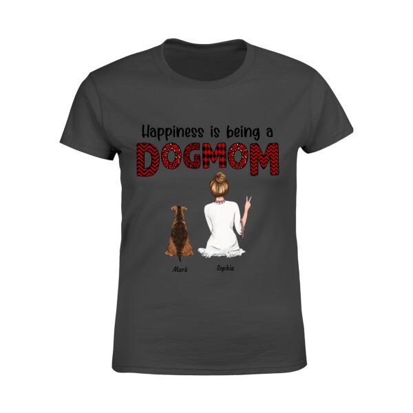 Happiness Is Being A Dog Mom Personalized Dog T-shirt TS-NN1122