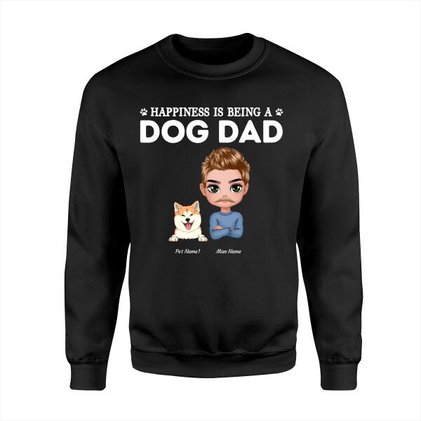 Happiness Is Being A Dog Dad Personalized T-shirt TS-NN1091