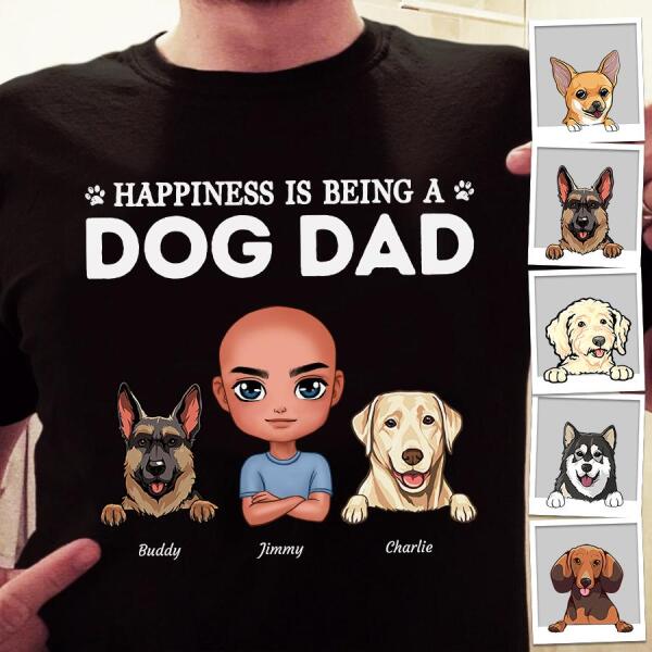 Happiness Is Being A Dog Dad Personalized T-shirt TS-NN1091