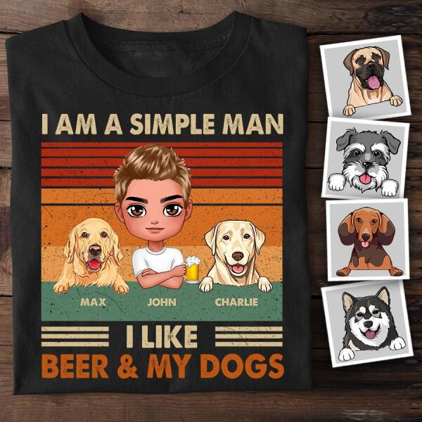 I Am A Simple Man  I Like Beer & Dogs Personalized T-shirt TS-NB1147