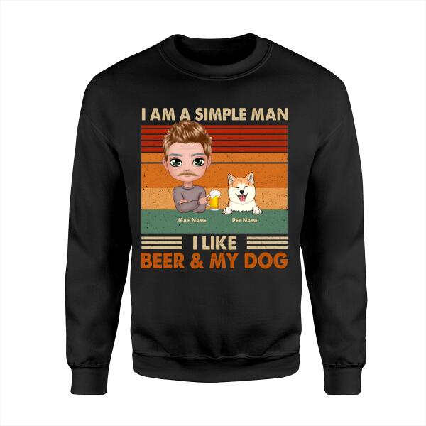 I Am A Simple Man  I Like Beer & Dogs Personalized T-shirt TS-NB1147