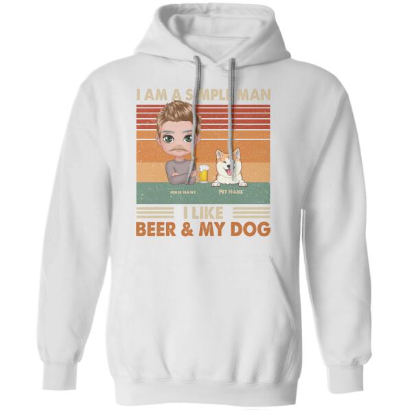 I Am A Simple Man  I Like Beer & Dogs Personalized T-shirt TS-NB1147