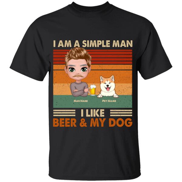 I Am A Simple Man  I Like Beer & Dogs Personalized T-shirt TS-NB1147