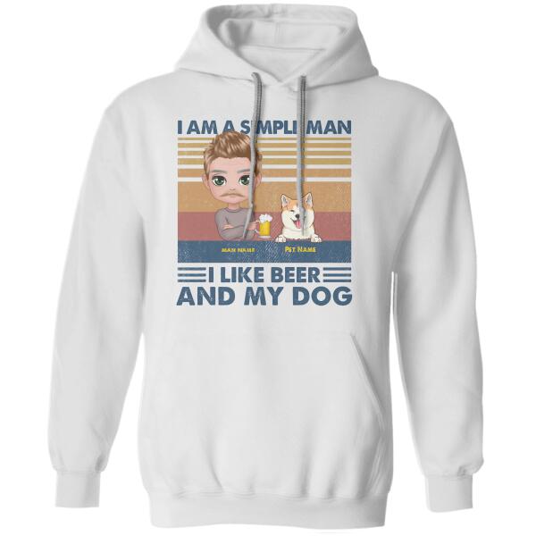 I Am A Simple Man  I Like Beer & My Dogs Personalized T-shirt TS-NB1145