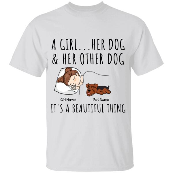 A Girl & Her Dogs Personalized T-shirt TS-NN1142