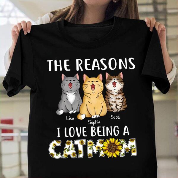 The Reasons I Love Being A Cat Mom Personalized T-shirt TS-NN1155