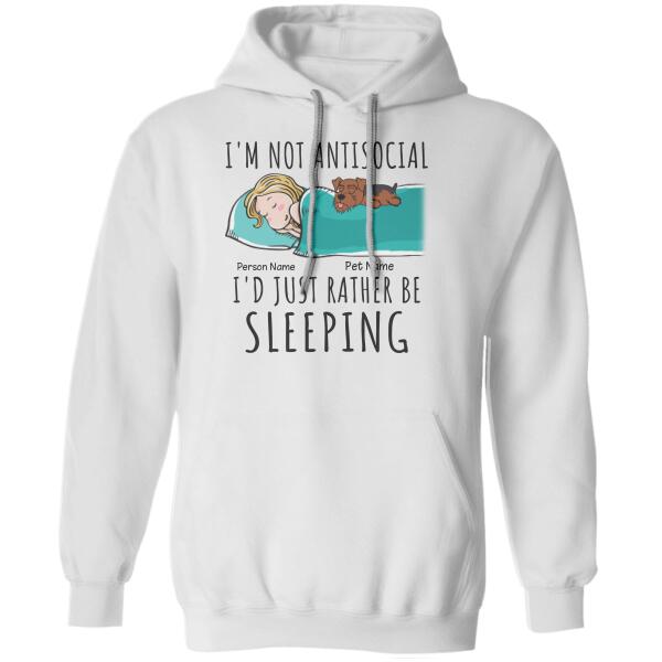 I'm Not Antisocial Personalized Dog T-shirt TS-NN1153