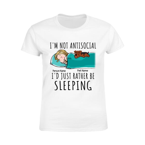 I'm Not Antisocial Personalized Dog T-shirt TS-NN1153