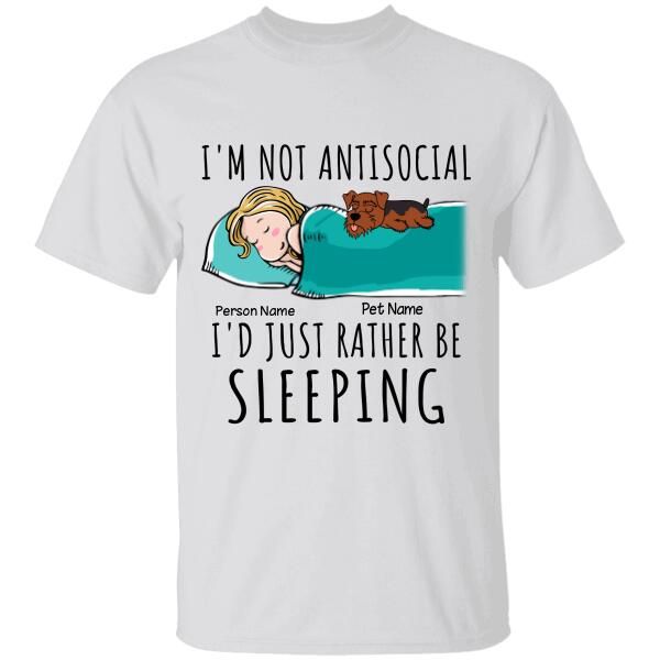 I'm Not Antisocial Personalized Dog T-shirt TS-NN1153