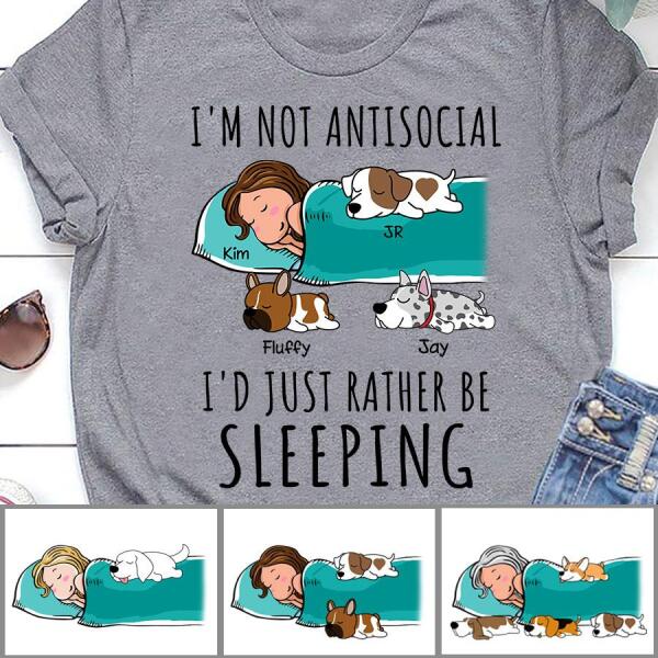 I'm Not Antisocial Personalized Dog T-shirt TS-NN1153