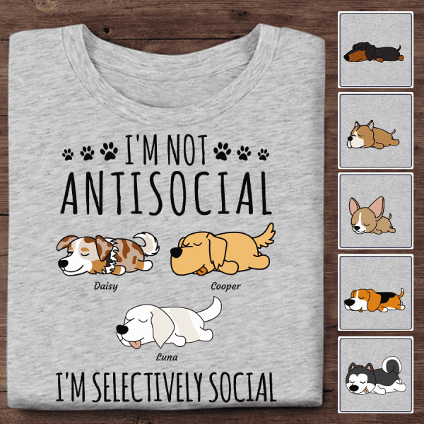 I'm Not Antisocial I'm Selectively Social Personalized Cat T-shirt TS-NN1154