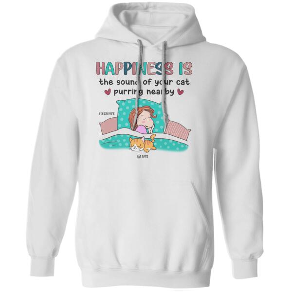 Happiness Is The Sound Of Your Cats Purring Nearby Personalized T-shirt TS-NB1165