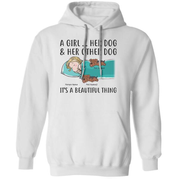 A Girl & Her Dogs Personalized T-shirt TS-NN1180