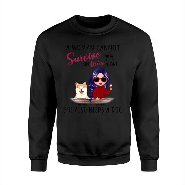 A Woman Cannot Survive On Wine Alone Doll Personalized Dog T-Shirt TS-PT1167