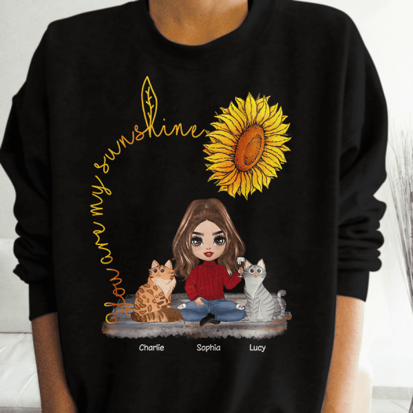 You Are My Sunshine Doll Personalized Cat T-Shirt TS-PT1200