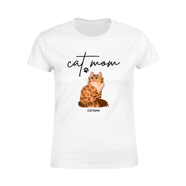 Cat Mom Cartoon Personalized T-Shirt TS-PT1203