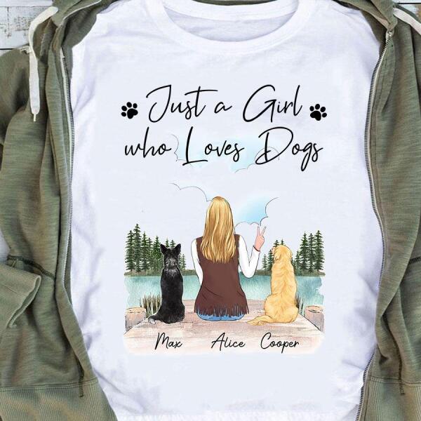 Just A Girl Who Loves Dogs Personalized T-Shirt TS-PT1205